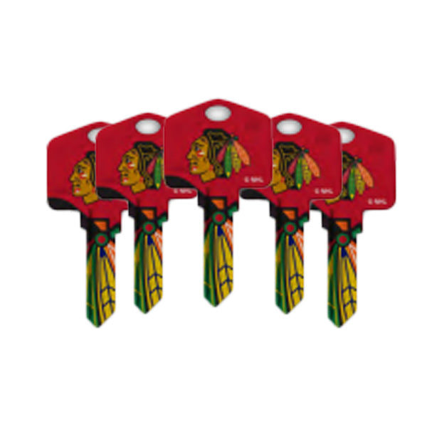 Ilco - NHL TeamKeys - Key Blank - Chicago Blackhawks - KW1 (5 Pack)