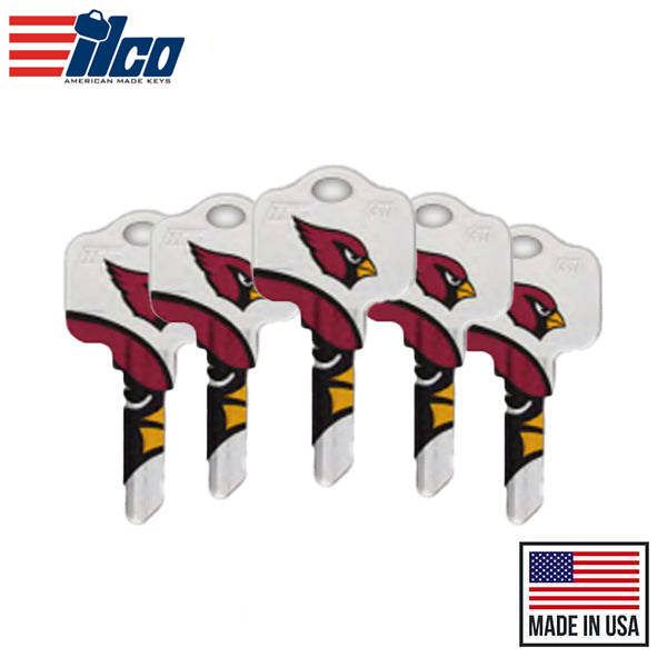Ilco - NFL TeamKeys - Key Blank - Arizona Cardinals - KW1 (5 Pack)