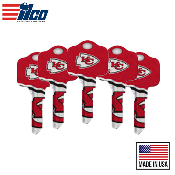 Ilco - NFL TeamKeys - Key Blank - Kansas City Chiefs - SC1 (5 Pack)