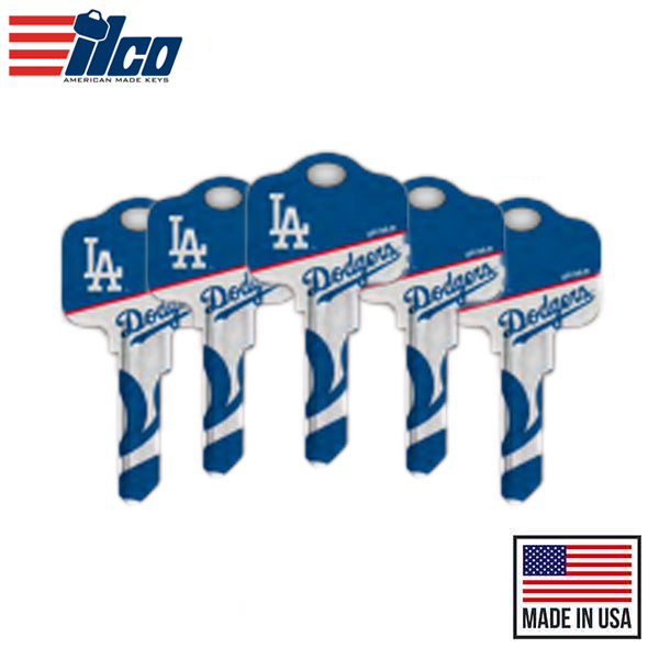 Ilco - MLB TeamKeys - Key Blank - Los Angeles Dodgers - KW1 (5 Pack)