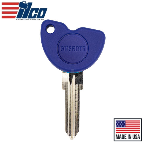 1992-2009 Piaggio Peugeot Vespa - GT15RDT5-SI - Transponder Key - (PHILIPS ID T5)