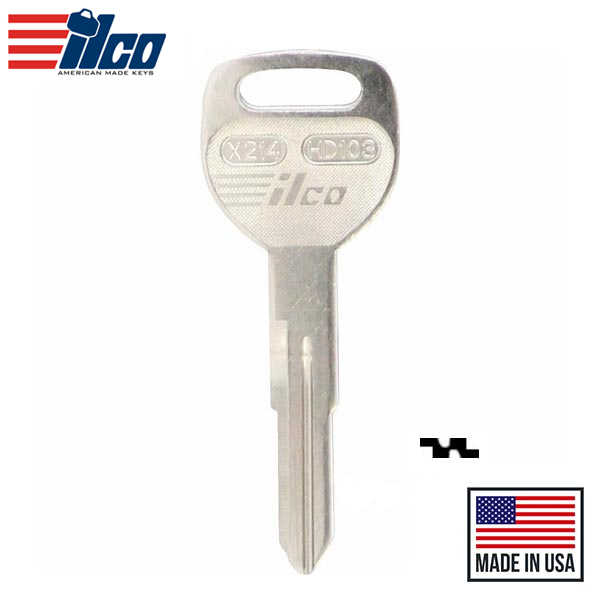 Ilco - HD103 - X214 - Honda - Acura - Metal Key Blank