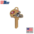 Ilco - NFL TeamKeys - Helmet Edition - Key Blank - San Francisco 49ers - KW1 (5 Pack)
