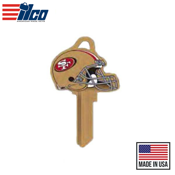 Ilco - NFL TeamKeys - Helmet Edition - Key Blank - San Francisco 49ers - SC1 (5 Pack)