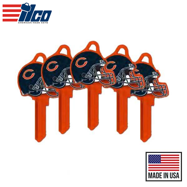 Ilco - NFL TeamKeys - Helmet Edition - Key Blank - Chicago Bears - SC1 (5 Pack)