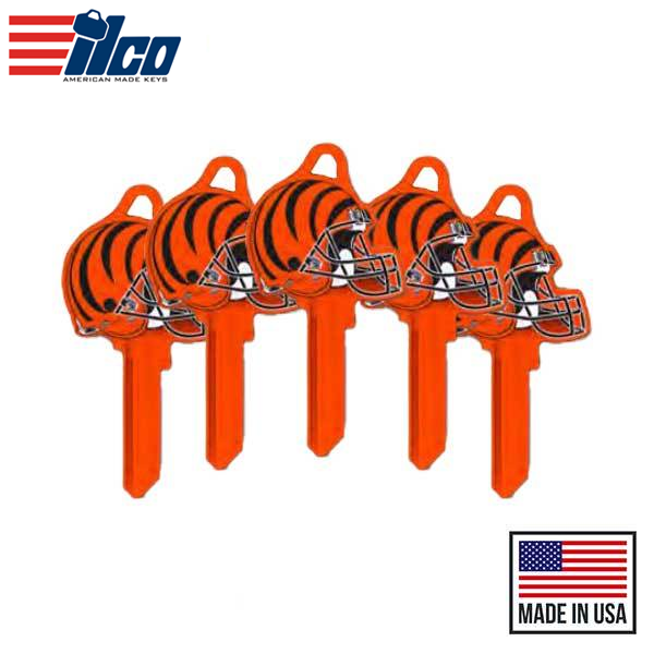 Ilco - NFL TeamKeys - Helmet Edition - Key Blank - Cincinnati Bengals - SC1 (5 Pack)