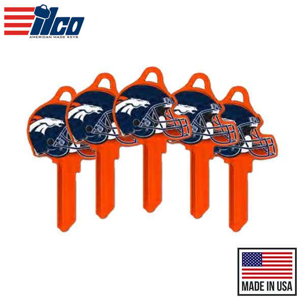 Ilco - NFL TeamKeys - Helmet Edition - Key Blank - Denver Broncos - SC1 (5 Pack)