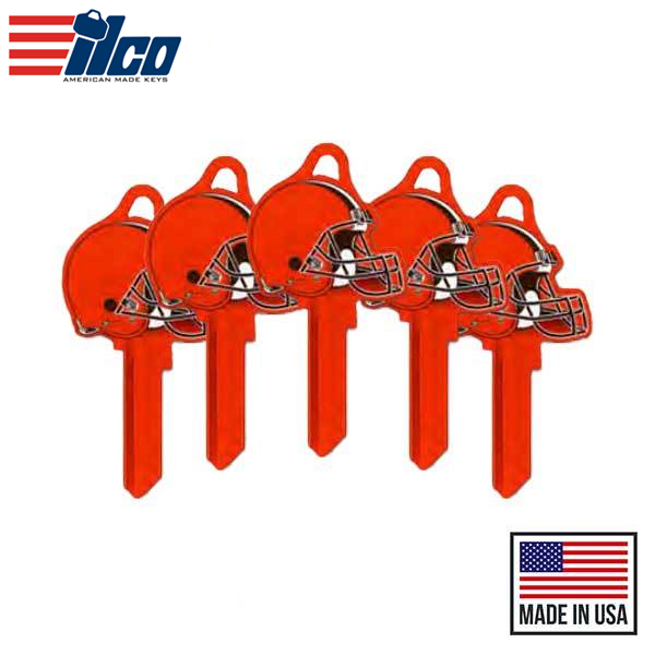 Ilco - NFL TeamKeys - Helmet Edition - Key Blank - Cleveland Browns - SC1 (5 Pack)
