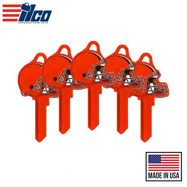 Ilco - NFL TeamKeys - Helmet Edition - Key Blank - Cleveland Browns - KW1 (5 Pack)