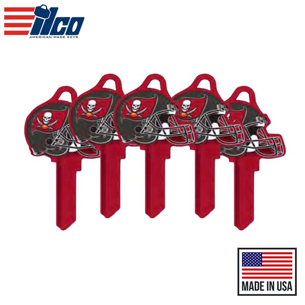 Ilco - NFL TeamKeys - Helmet Edition - Key Blank - Tampa Bay Buccaneers - KW1 (5 Pack)
