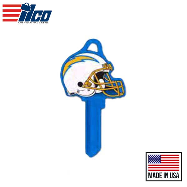 Ilco - NFL TeamKeys - Helmet Edition - Key Blank - Los Angeles Chargers - KW1 (5 Pack)