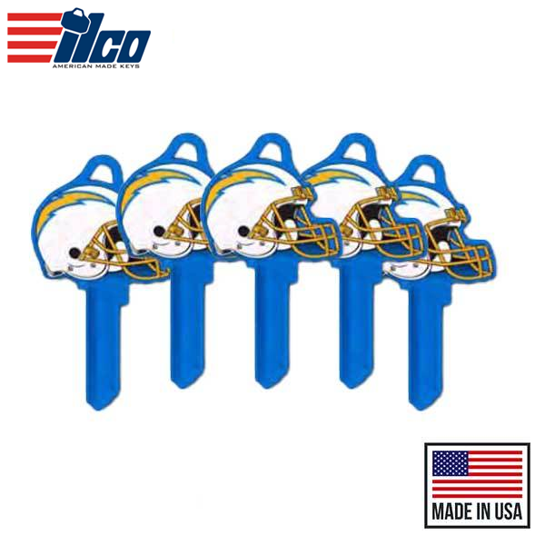 Ilco - NFL TeamKeys - Helmet Edition - Key Blank - Los Angeles Chargers - SC1 (5 Pack)
