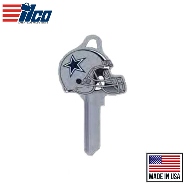 Ilco - NFL TeamKeys - Helmet Edition - Key Blank - Dallas Cowboys - KW1 (5 Pack)