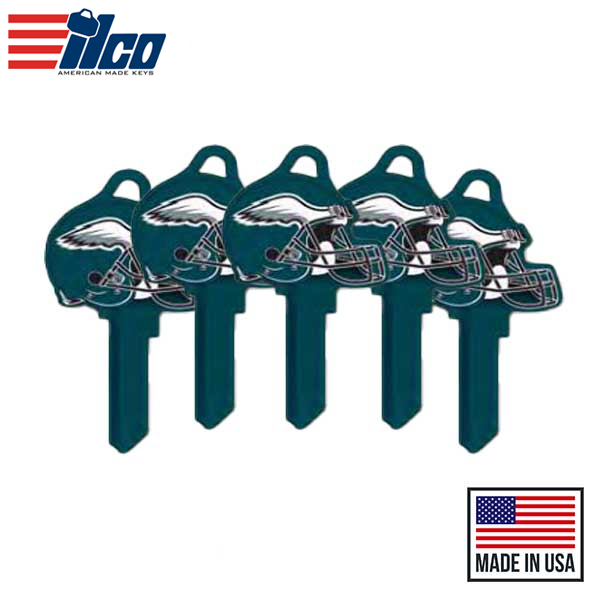 Ilco - NFL TeamKeys - Helmet Edition - Key Blank - Philadelphia Eagles - SC1 (5 Pack)