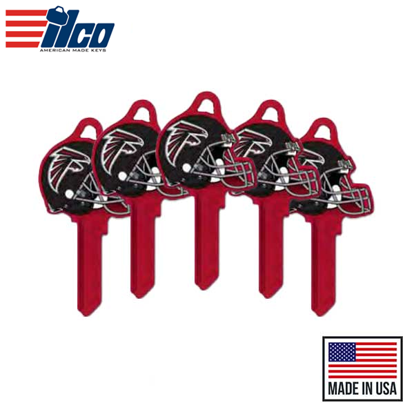 Ilco - NFL TeamKeys - Helmet Edition - Key Blank - Atlanta Falcons - KW1 (5 Pack)