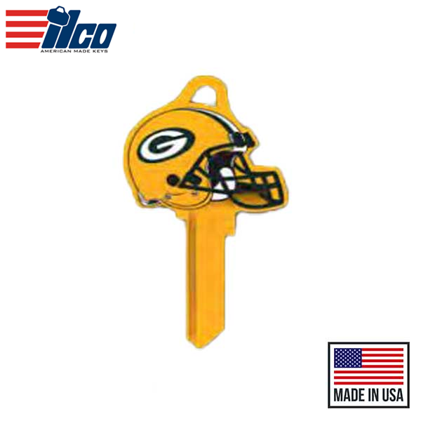Ilco - NFL TeamKeys - Helmet Edition - Key Blank - Green Bay Packers - KW1 (5 Pack)