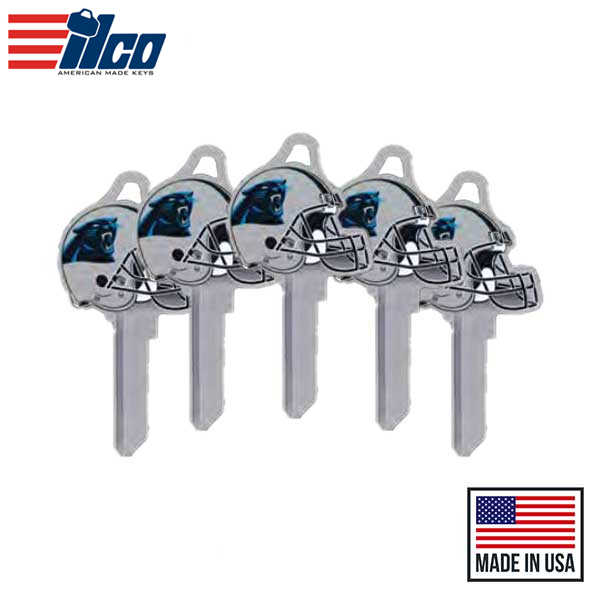 Ilco - NFL TeamKeys - Helmet Edition - Key Blank - Carolina Panthers - KW1 (5 Pack)