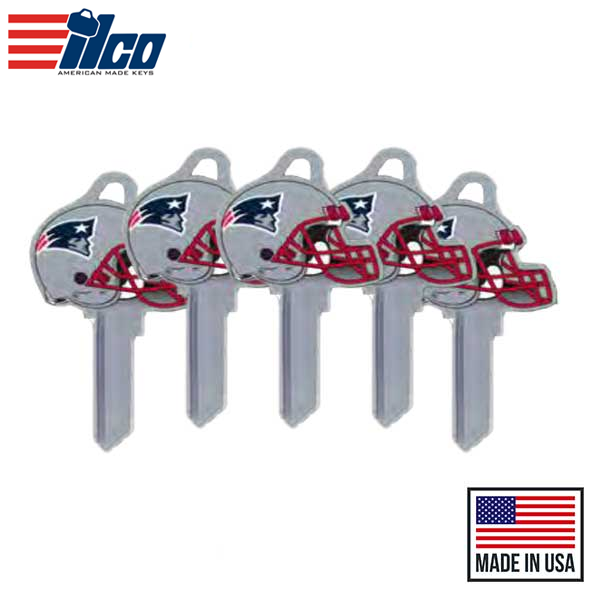 Ilco - NFL TeamKeys - Helmet Edition - Key Blank - New England Patriots - KW1 (5 Pack)