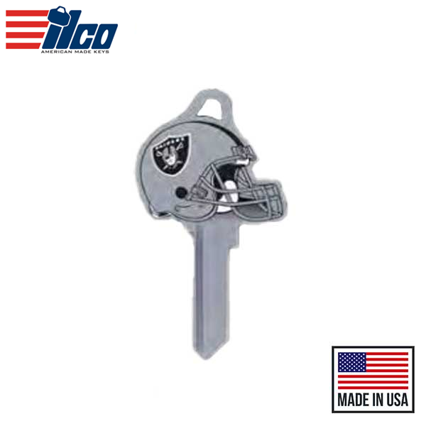 Ilco - NFL TeamKeys - Helmet Edition - Key Blank - Las Vegas Raiders - KW1 (5 Pack)