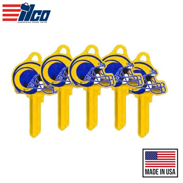 Ilco - NFL TeamKeys - Helmet Edition - Key Blank - Los Angeles Rams - SC1 (5 Pack)