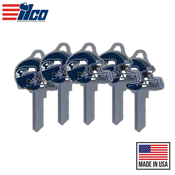 Ilco - NFL TeamKeys - Helmet Edition - Key Blank - Seattle Seahawks - KW1 (5 Pack)