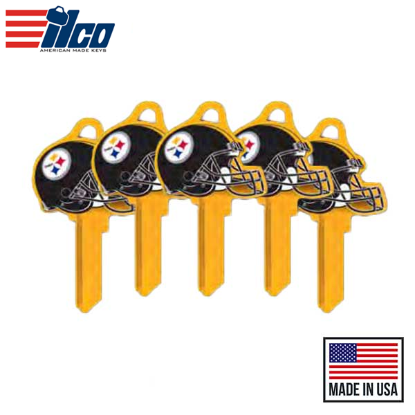 Ilco - NFL TeamKeys - Helmet Edition - Key Blank - Pittsburgh Steelers - KW1 (5 Pack)
