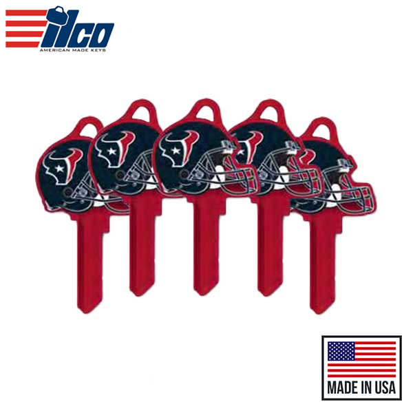 Ilco - NFL TeamKeys - Helmet Edition - Key Blank - Houston Texans - SC1 (5 Pack)