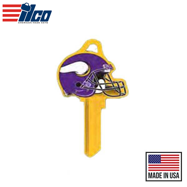 Ilco - NFL TeamKeys - Helmet Edition - Key Blank - Minnesota Vikings - SC1 (5 Pack)