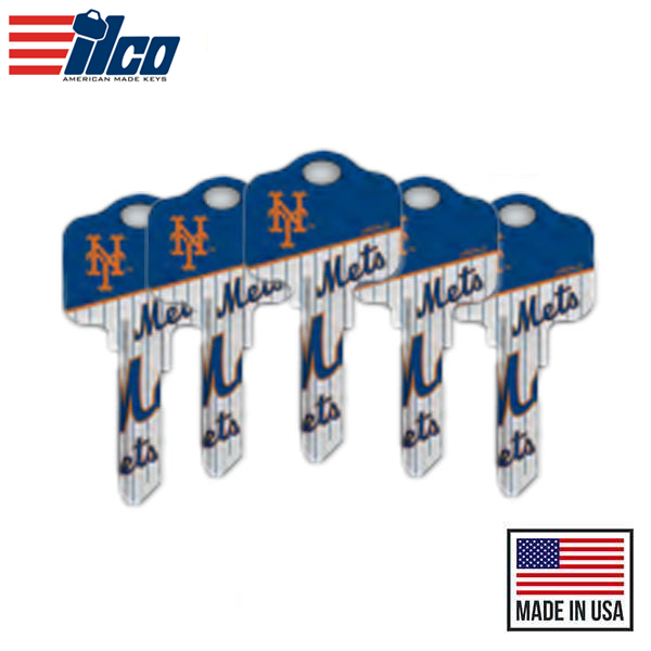 Ilco - MLB TeamKeys - Key Blank - New York Mets - SC1 (5 Pack)