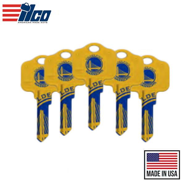 Ilco - NBA TeamKeys - Key Blank - Golden State Warriors - SC1 (5 Pack)
