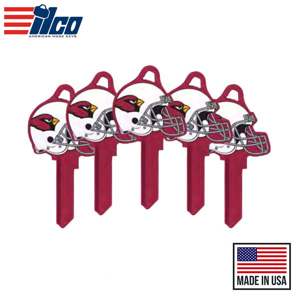 Ilco - NFL TeamKeys - Helmet Edition - Key Blank - Arizona Cardinals - KW1 (5 Pack)