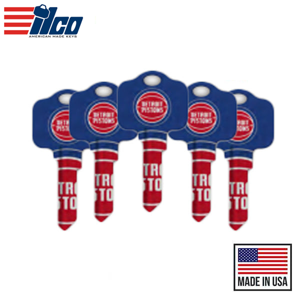 Ilco - NBA TeamKeys - Key Blank - Detroit Pistons - SC1 (5 Pack)