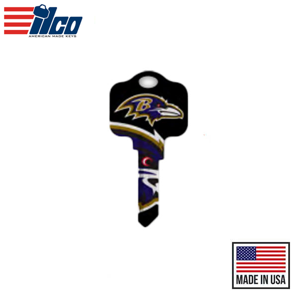 Ilco - NFL TeamKeys - Key Blank - Baltimore Ravens - KW1 (5 Pack)