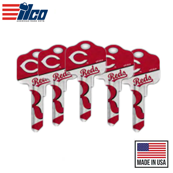 Ilco - MLB TeamKeys - Key Blank - Cincinnati Reds - SC1 (5 Pack)