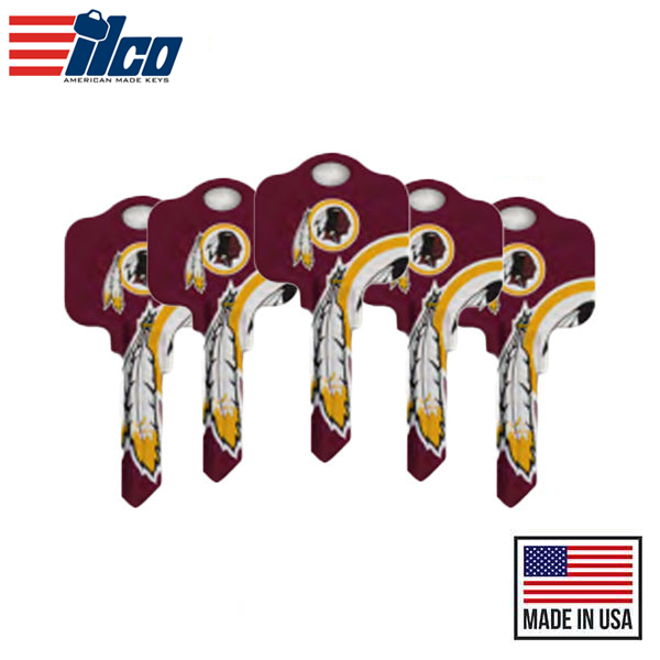 Ilco - NFL TeamKeys - Key Blank - Washington RedSkins - SC1 (5 Pack)