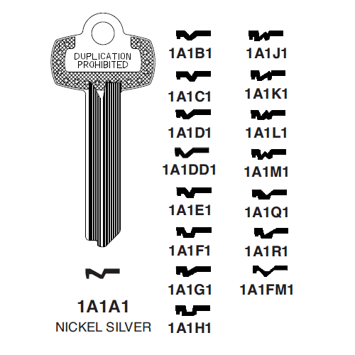 Ilco - AA63826042 - A1114E - BEST E Key Blank - 6 or 7 Pin