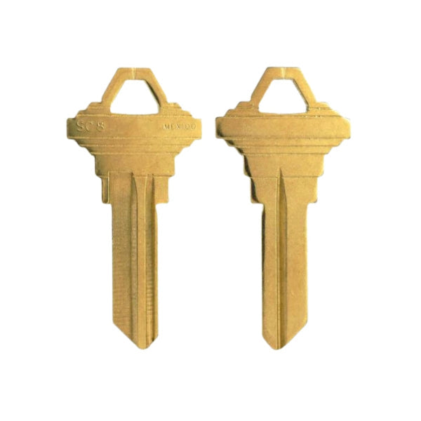 Ilco - NB-SC8 Key Blank - Neuter Bow Brass Finish