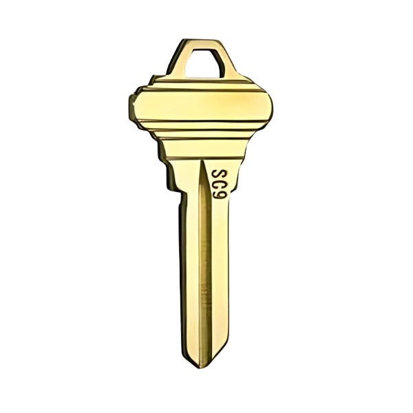 Ilco - NB-SC9 Key Blank - Neuter Bow Brass Finish