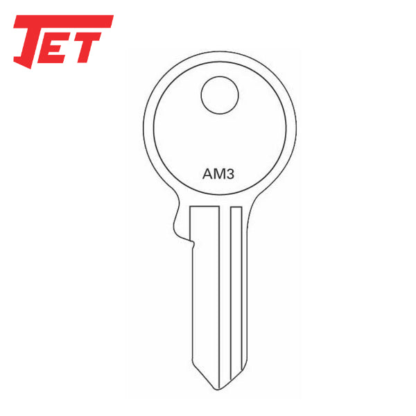 JET - American Padlock Key Blank 5 pin (AM3)