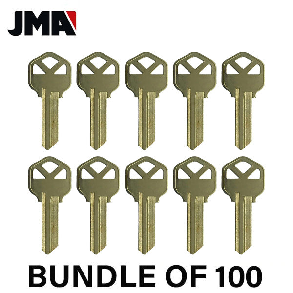 100 x KW1 Keys - Brass Finish Kwikset Key Blanks (Pack of 100)