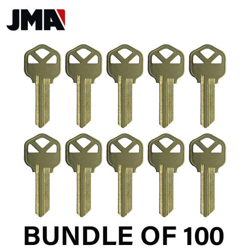 100 x KW1 Keys - Brass Finish Kwikset Key Blanks (Pack of 100)