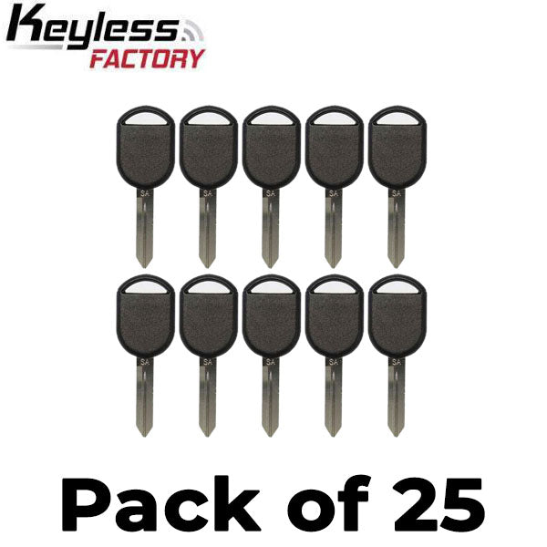 25 x 2000-2017 Ford -  H92 / H84 / Transponder Key (4D63 80 Bit Chip) (AFTERMARKET) (Bundle of 25)
