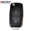 KEYDIY - VW Style - 3-Button Flip Key Blank - Black  (KD-B01-2+1)