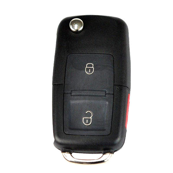 KEYDIY - VW Style - 3-Button Flip Key Blank - Black  (KD-B01-2+1)