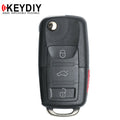 KEYDIY - VW Style - 4-Button Flip Key Blank - Black  (KD-B01-3+1)