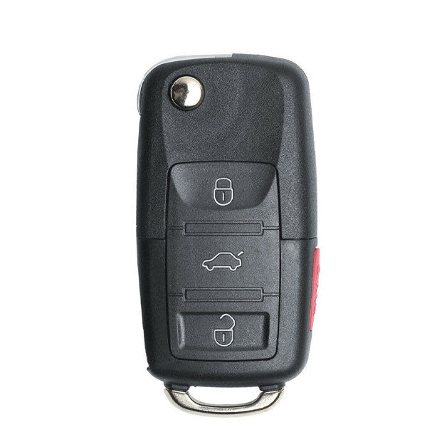 KEYDIY - VW Style - 4-Button Flip Key Blank - Black  (KD-B01-3+1)