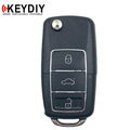 KEYDIY - VW Style - 3-Button Flip Key Blank - Black  (KD-B01-3-BLACK)