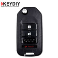 KEYDIY - Honda Style - 3-Button Flip Key Blank - Black  (KD-B10-2+1)