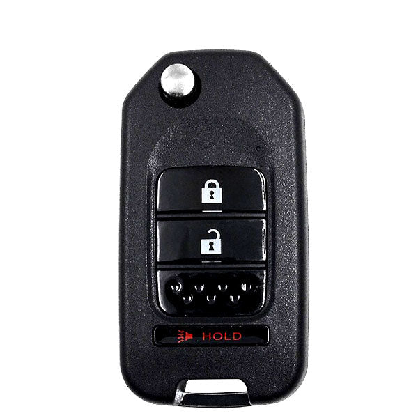 KEYDIY - Honda Style - 3-Button Flip Key Blank - Black  (KD-B10-2+1)
