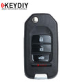 KEYDIY - Honda Style - 4-Button Flip Key Blank - Black  (KD-B10-4)